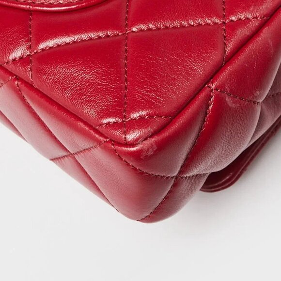 Chanel Dark Red Quilted Shiny Lambskin Quilted Multi Stand Flap Bag - Picture 3 of 9